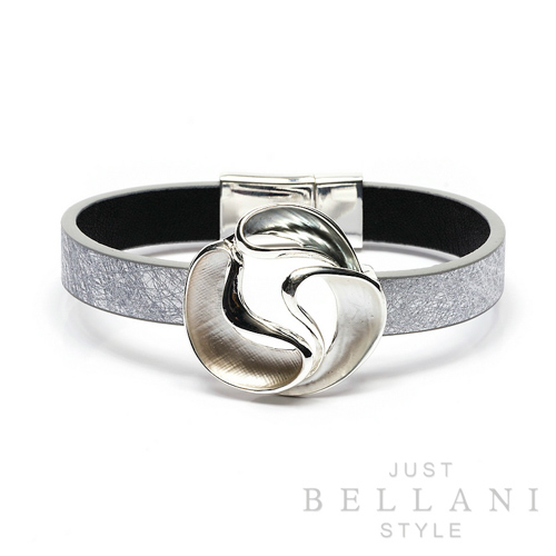 Zilverkleurige armband met drie elipsvormen