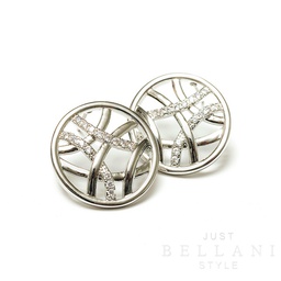 [CL-01269 - imitation rhodium] Zilverkleurige oorbellen met takjessuctuur